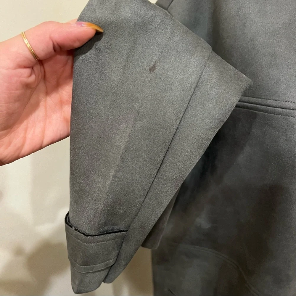 NWT Tahari Faux Suede Long Jacket Coat